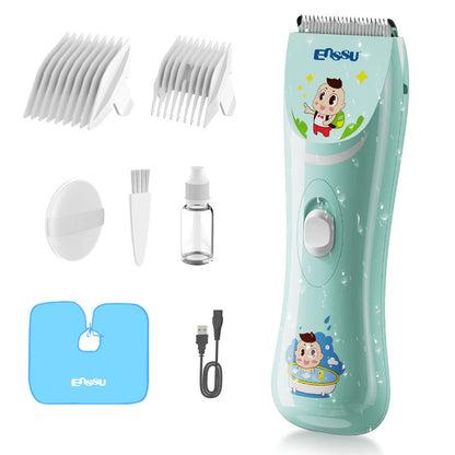 ENSSU Electronic Baby Hair Clipper, Waterproof Kids Quiet Hair Trimmer with 2 Guide Combs, Cordless Children's Haircutting with Safe Ceramic Blades.