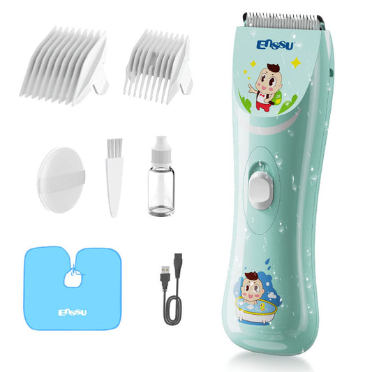 ENSSU Electronic Baby Hair Clipper, Waterproof Kids Quiet Hair Trimmer with 2 Guide Combs, Cordless Children's Haircutting with Safe Ceramic Blades.