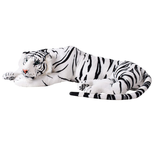 TE-Trend White Tiger Plush Toy XXL Stuffed Animal lying cat Big Cat Predator Decoration Figure Gift Toy 70cm Multicoloured