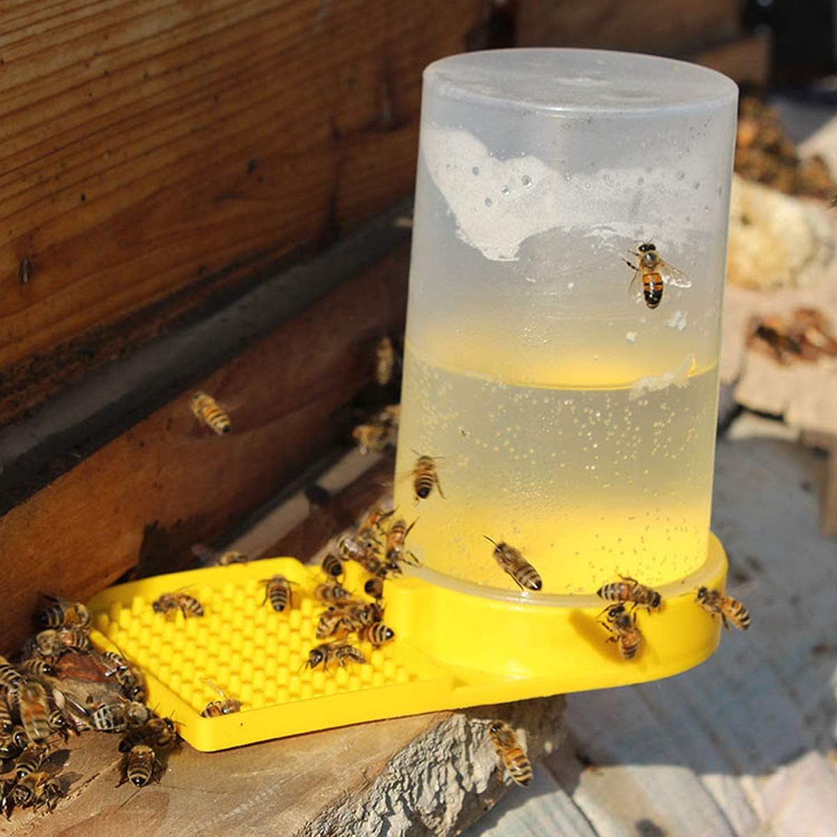 Bee Water Feeder, RoadLoo 6Pcs Bee Entrance Feeder Feeders for Bees Waterer Plastic Beekeeping Supplies Bee Feeding Entrance Beehive Drinking Bowl Apiculture Equipment Accessories (6)