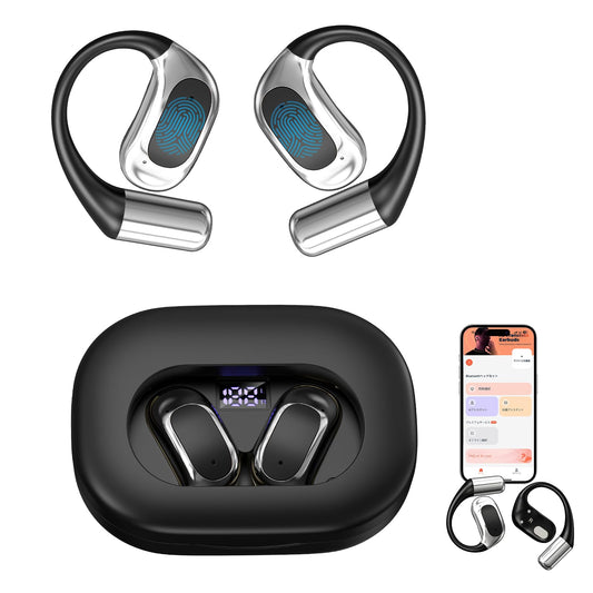 AI APP Translator headphones with real-time app translation, Bluetooth 5.4, HiFi sound, LED battery indicator, 144 languages, headphones for meetings, travel & sports (Black)