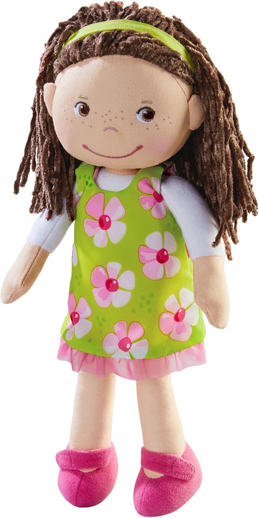 HABA Cuddly doll Coco - Soft fabric doll 30 cm, perfect for girls and boys, washable and easy to dress and undress, for ages 1.5 and up - 1303666001