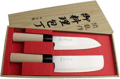 SEKIRYU [ Santoku + Nakiri ] 2 Japanese knives / kitchen knives MADE IN JAPAN # SR600