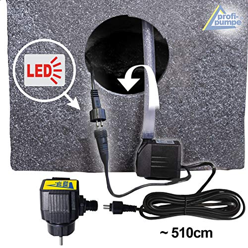 Garden fountain fountain decorative fountain indoor fountain fountain waterfall water feature for garden (Königsbach with LED light -230V)