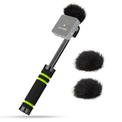 Interview Go Handheld Adapter for Rode Wireless Go 2, handheld adapter with 2 wind muffs compatible for Rode Wireless Go II by YOUSHARES.