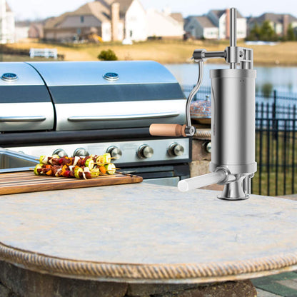 COSTWAY 1.5kg/2.5kg/3kg/5kg manual sausage stuffer, stainless steel sausage machine, silver sausage filling machine with table clamp, sausage syringe including filling tubes (2.5KG - 4 filling tubes)