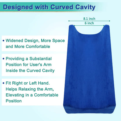 Arm elevation pillow, support arm wedge, elevation pillow post-surgery, raised wedge arm pillow for sleeping, wheelchair arm cushion, elbow pad, recovery after surgeries