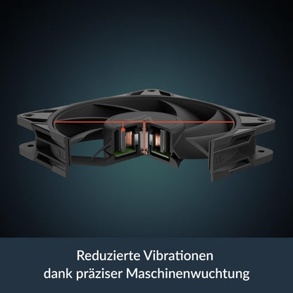 ARCTIC P12 Pro PST (5 pack) - High-performance premium PC fan, 120mm PWM case fan with Y-cable splitter, chassis fan, 600-3000 RPM, 0 RPM <5% PWM, hydrodynamic bearing, 4-pin - Black