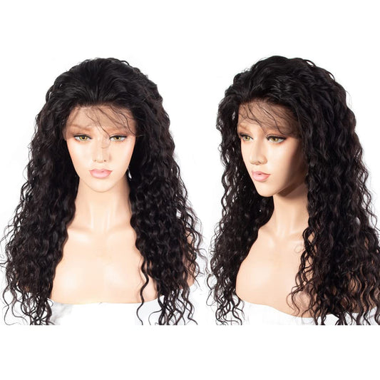Real hair wig 5x5 lace closure wigs Brazilian water wave frontals wig pre plucked 130 density glueless free part with baby hair 5 inch deep part 9a 22 inch