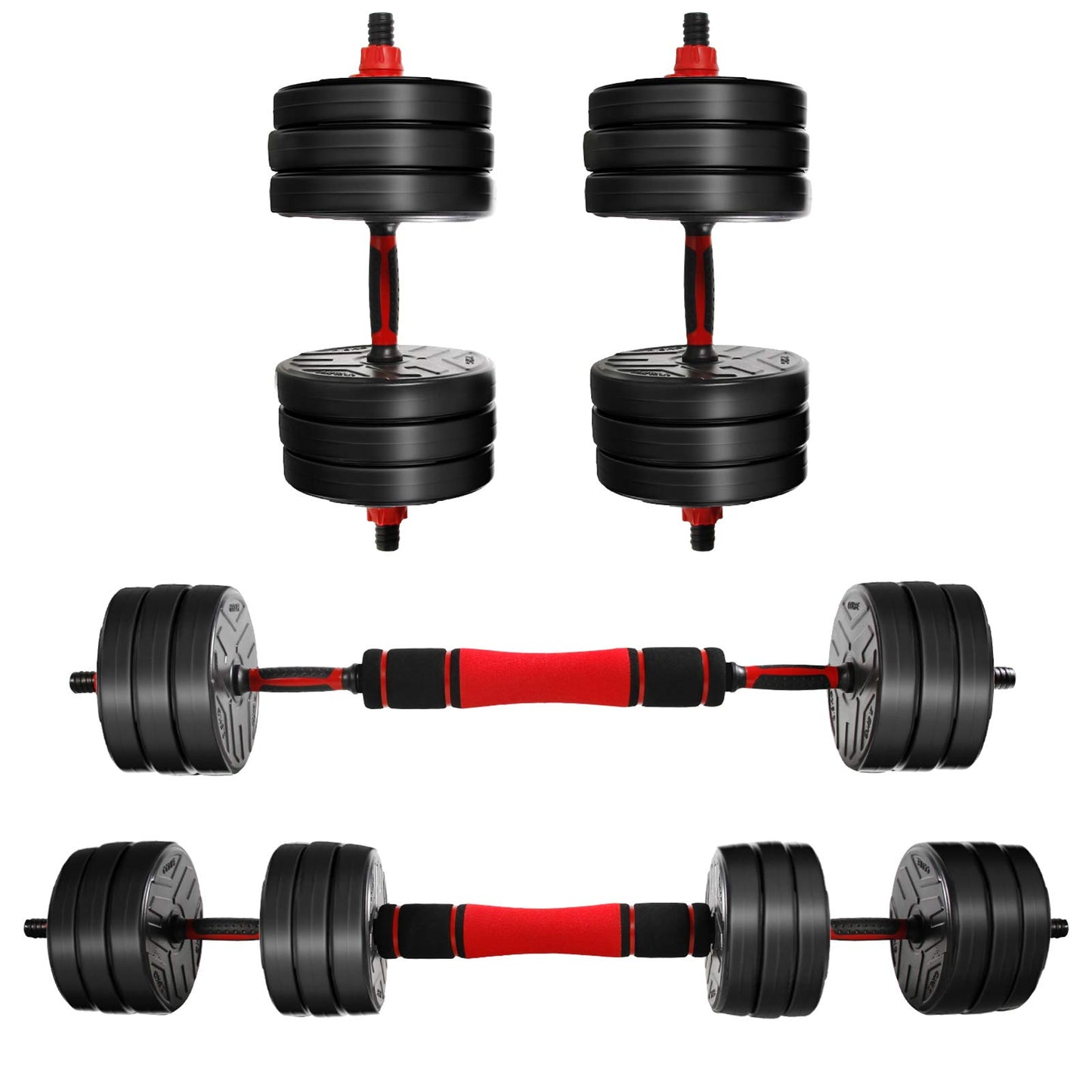 CCLIFE Dumbbell Set 2pcs Adjustable Dumbbells barbell 30kg professional dumbbell set with connecting steel tube weights