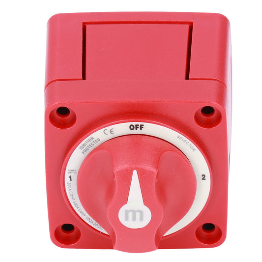 Akozon 300A 3-Position Dual Circuit Battery Switch Isolator for Marine, Boats, Car, Truck, Trailer, RV, red, Toggle Switch, manual, rotatable