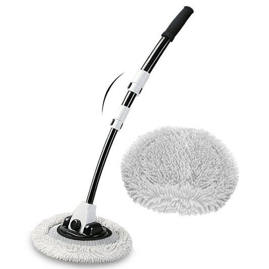 15° Angle Car Wash Brush With Long Handle Telescopic Pole 43" Aluminum Auto Brushes Soft Car Wash Mop Scratch Cleaning Brushes For Truck SUV RV Brush, Wash Brush Motorhome Microfiber Mop