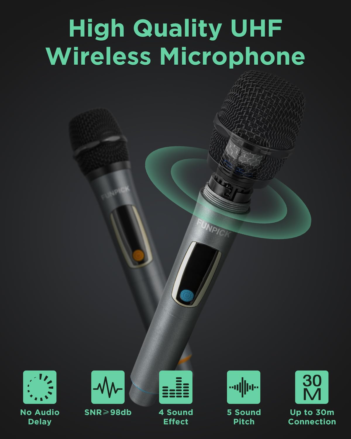 Karaoke machine with 2 microphones, Bluetooth portable PA system for adults, 10-inch speaker supports live streaming, DJ lights/FM radio/recording, YouTube, TikTok.