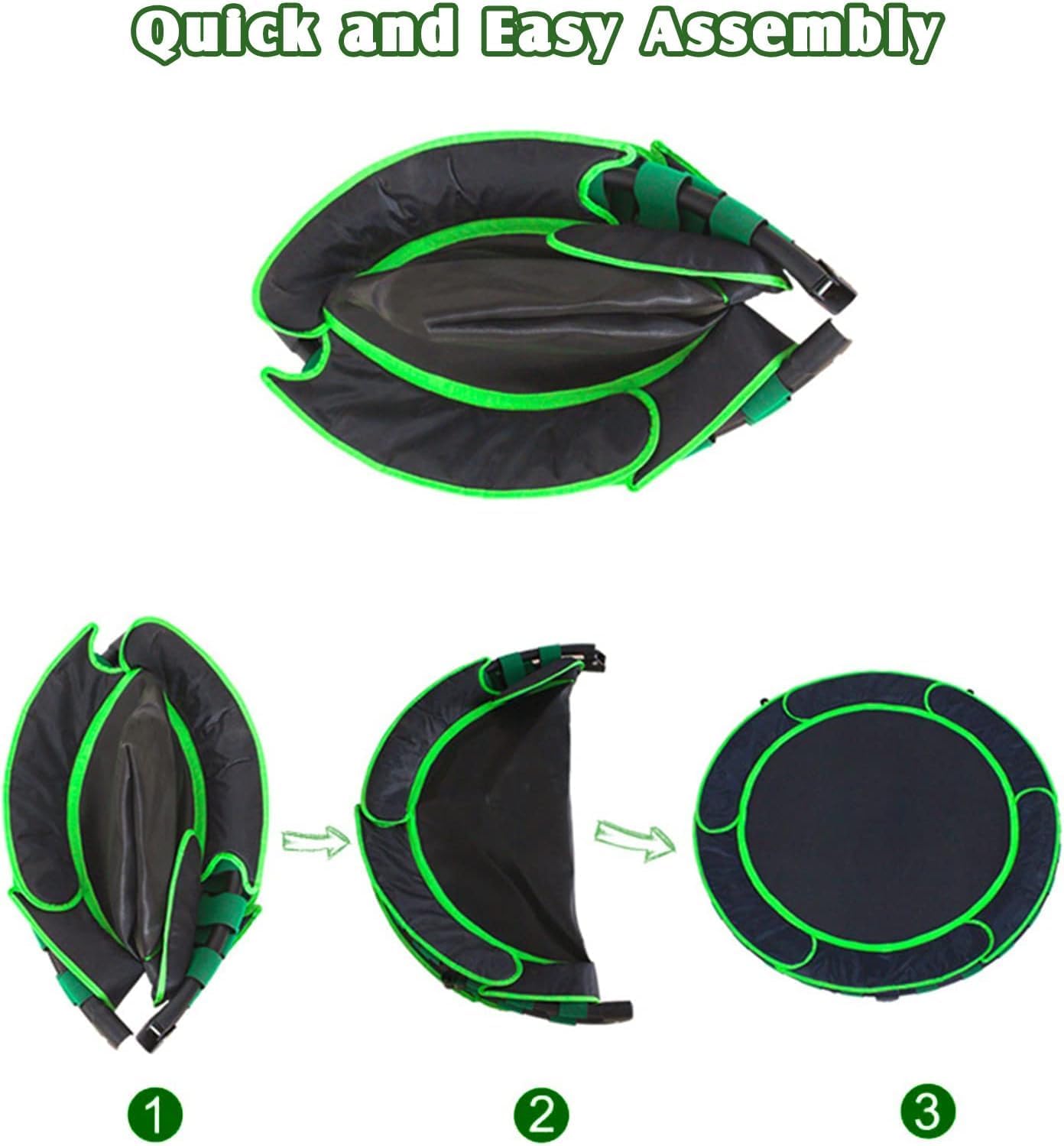 Trampoline Kids Indoor Outdoor Ø91cm, Mini Trampoline Jumping Fitness Trampoline Foldable Garden Trampoline with Handle and Safety Padding, Kids Trampoline for Boys Girls aged 3 years and up (Green)