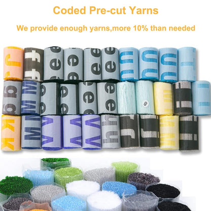 YOOTOM Latch Hook Rug Kit for Kids and Adults, DIY set with pre-printed color patterns, 50x38CM.