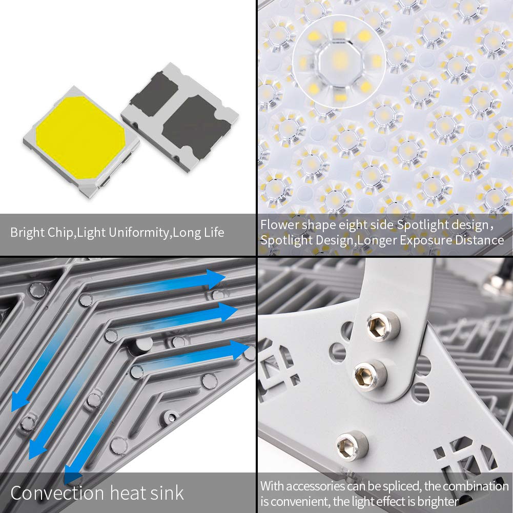 Viugreum LED floodlight 300W, IP66 waterproof with 315 bright, cool white LEDs (30,000 lm), updated waterproof & appearance aluminum LED floodlight.