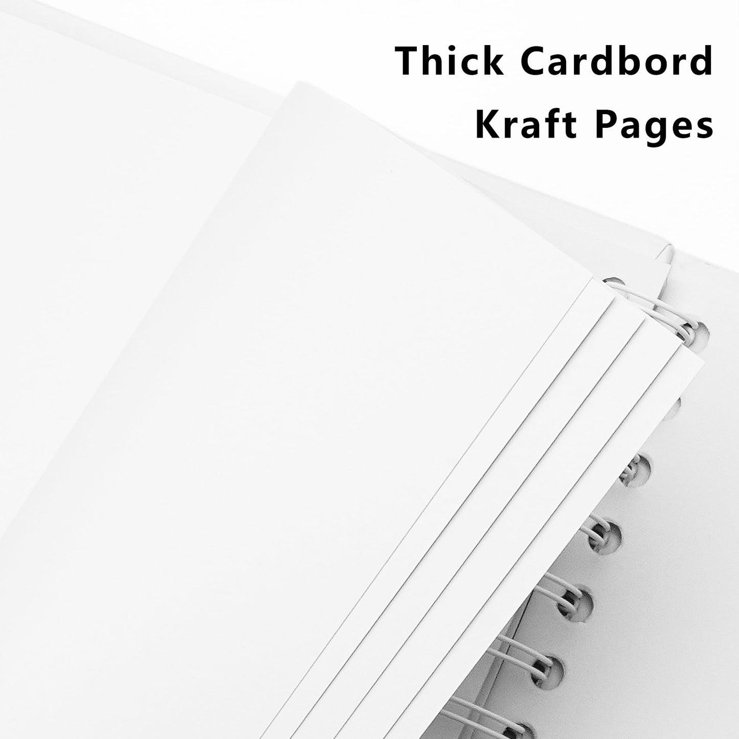 Hiwhy Photo Album Scrapbook 25.5x25.5 cm 40 Pages DIY Scrapbook Hard Kraft Paper Baby Memory Book Family Birthday Wedding Anniversary Scrapbook, White