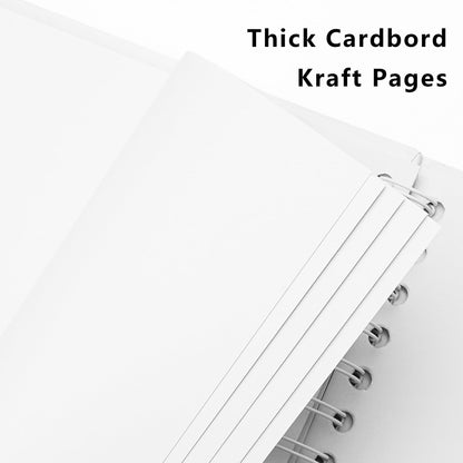 Hiwhy Photo Album Scrapbook 25.5x25.5 cm 40 Pages DIY Scrapbook Hard Kraft Paper Baby Memory Book Family Birthday Wedding Anniversary Scrapbook, White