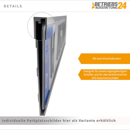 Operating equipment24 Custom parking sign with drive-in post - parking identification with custom text - post for insertion - aluminum - 52x11 cm