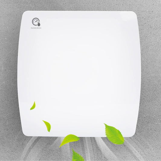Jopassy bathroom vent fan 100mm with backdraft damper, moisture sensor, wall fan for kitchen, bathroom, attic, and basement, quiet operation, white.
