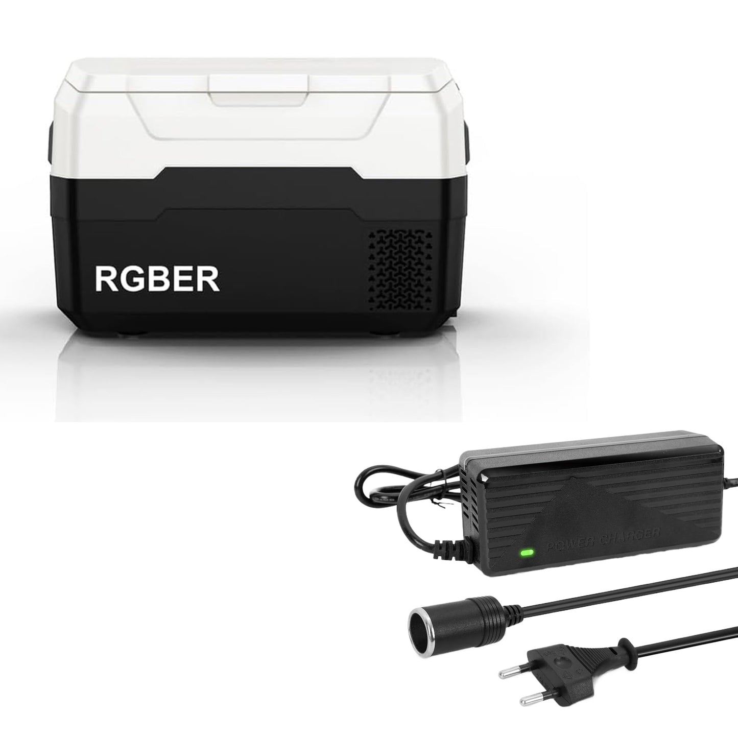 Cigarette lighter socket adapter, voltage converter 230V to 12V, 230V to 12V, adapter for cooler box. Car power adapter. 10A with cooling system.