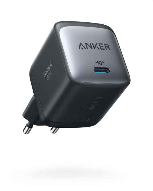 Anchor Nano II 65W USB-C Charger, GaN II Fast Charger, USB-C Adapter for MacBook Pro/Air, Galaxy S24, iPhone 16/15, iPad Pro, Pixel (Black)