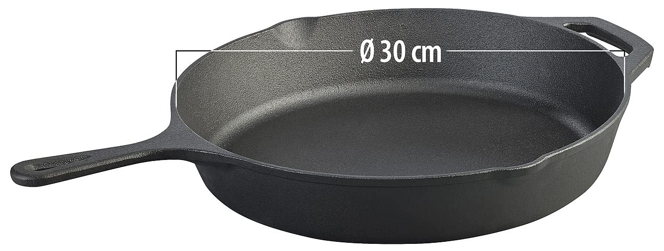 Tornwald-Schmiede Cast Iron Pans: 4-piece set of cast iron pans with Ø 12.5/16.5/21 and 30 cm each (cast iron pans for grills, grill pan, cast iron).