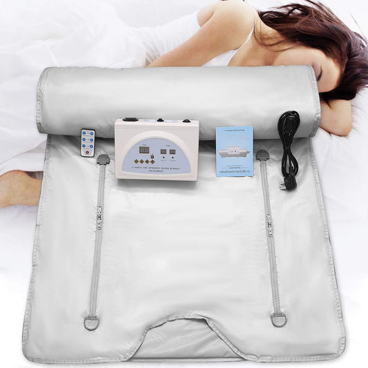 Do-Electr 650W Oxford Infrared Sauna Blanket with Zipper, Far Infrared (FIR) Sauna Heating Blanket for Home Sauna with 2 Zone Remote Control, for hot sweating, relaxation, detoxification.