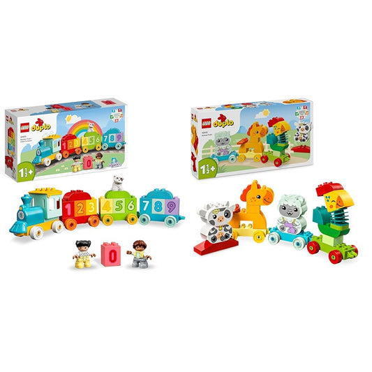 LEGO DUPLO Number Train - Learn to Count, Train Toy & DUPLO Animal Train, Wheeled Train Toy with Creative Animal Figures