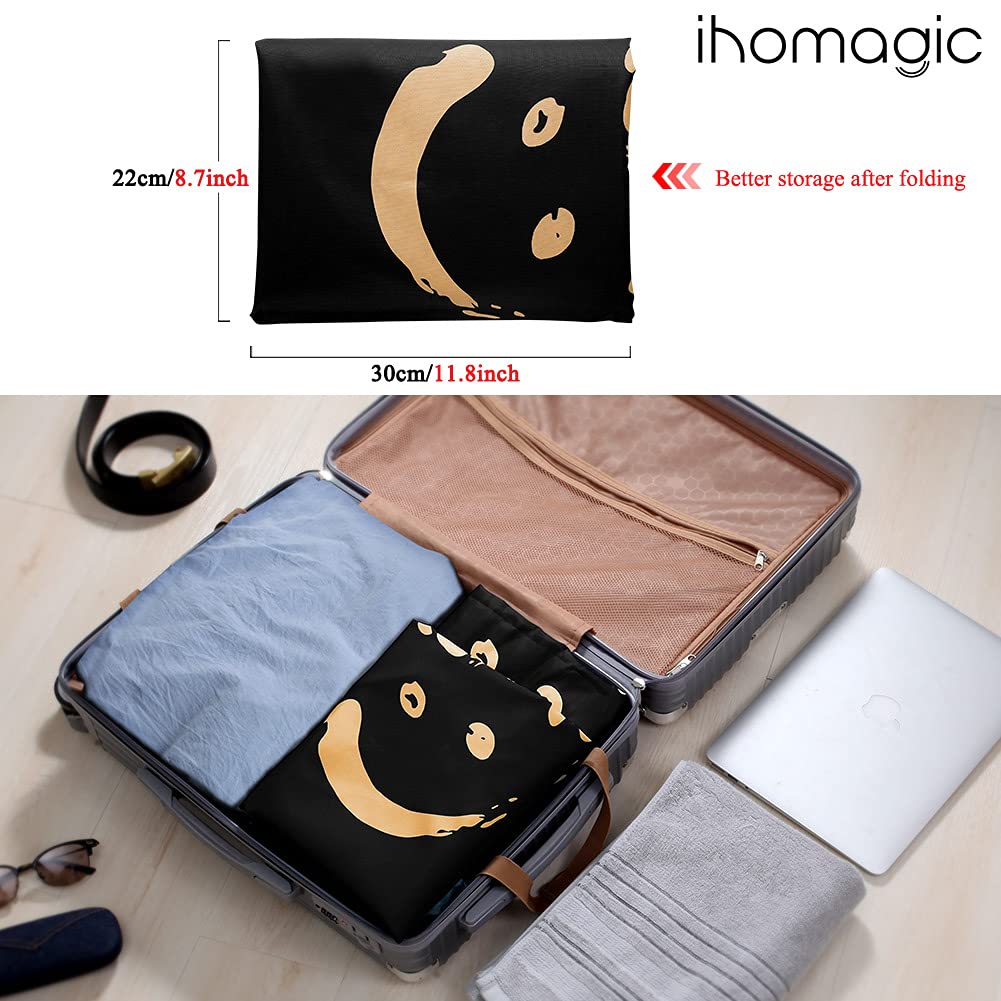 IHOMAGIC 2Pack Laundry Bags Travel Dirty Laundry Hamper Laundry Bag Laundry Bag Large Foldable Laundry Basket Storage Bag Laundry Tub Laundry Container For Travel Fabric 120L 61x92 cm Black