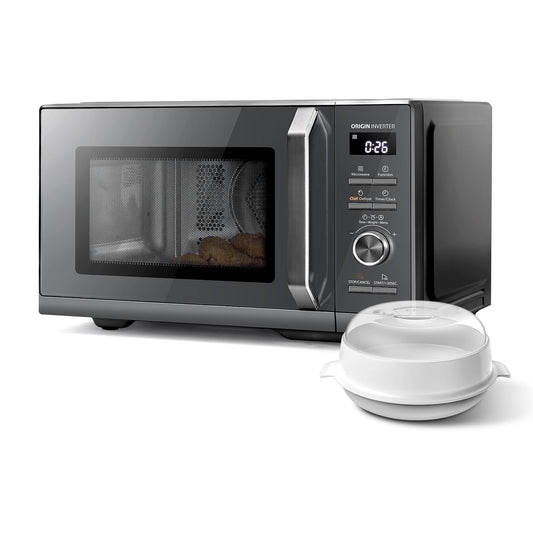 Toshiba MW3-AC26SFI(MG) Microwave with Grill and Hot Air 6-in-1 Microwave Oven with Steam Cooker 26L 900W Origin Inverter, Chef Defrost, Convection, Combo., Steam, Grill, Air Fry Auto Menu, Gray