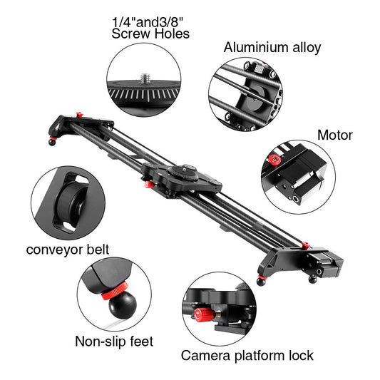 GVM 120cm camera slider motorized, photography slider supports video mode, time-lapse photography, horizontal, tracking, and 120° panoramic shots for recording video film DSLR cameras.