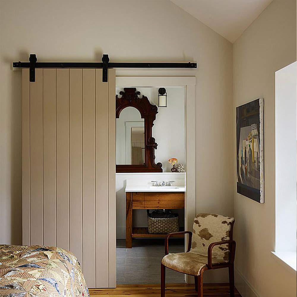 300cm sliding door kit, sliding door system for interior doors, complete set with pulleys for hanging rails (300cm)
