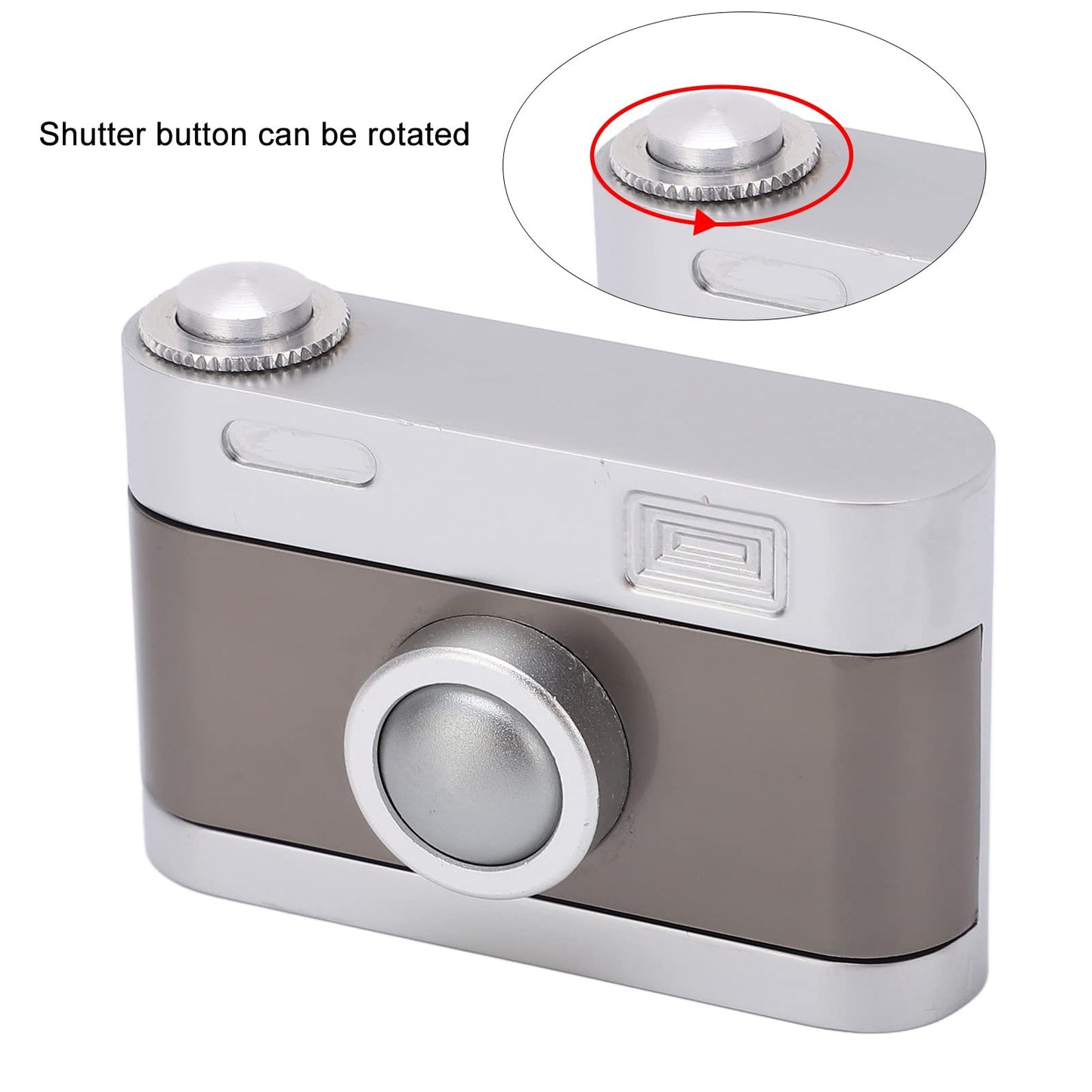 Dpofirs Fidget Slider Push Slider Fidget Clicker EDC Fidget Toys, camera-shaped ADHD push slider toy for adults, metal press, click, anxiety, stress relief, slider toy for office.