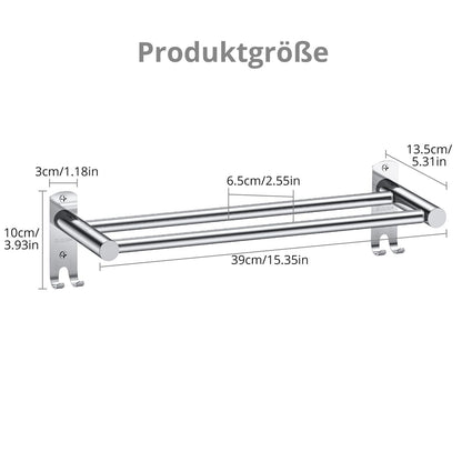 TANiCE 40-70cm double towel bar adjustable stainless steel self-adhesive towel rack wall mounted bath towel holder bracket wall for bathroom