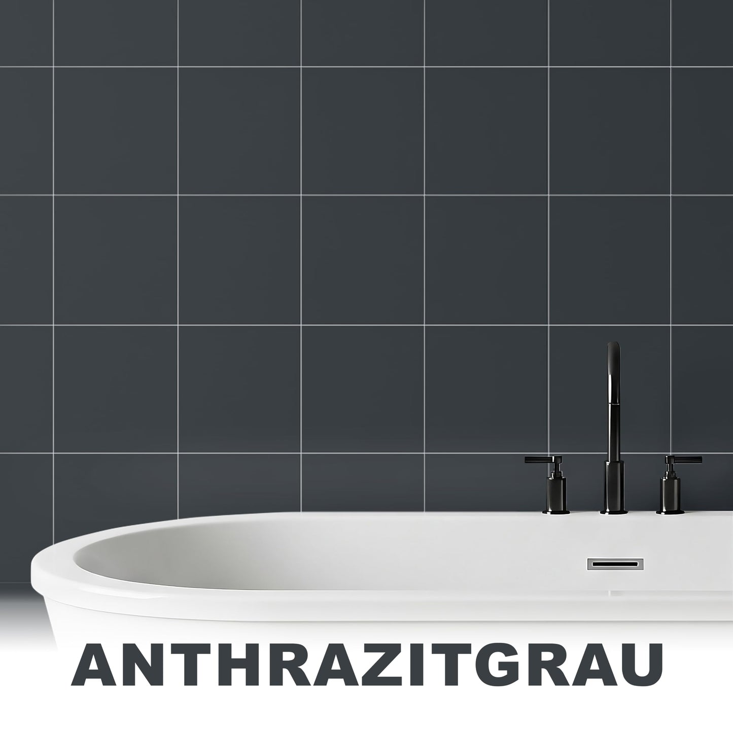 2K tile paint - paint for kitchen, bathroom, wall & floor tiles - anthracite grey similar to RAL 7016 - 2.5kg
