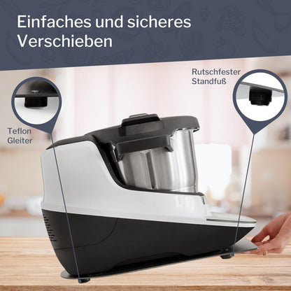 Sliding board suitable for Bosch Cookit kitchen machine made of metal