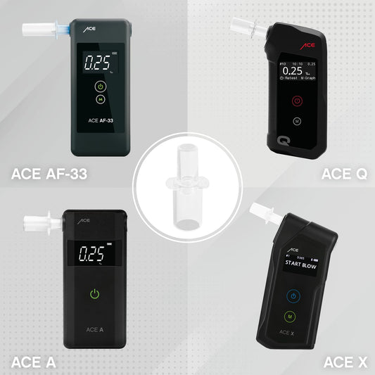 ACE Mouthpieces for alcohol testers AF-33, A, Q, and X - Pack of 100 breathalyzer mouthpieces - 100-pack mouthpiece pack