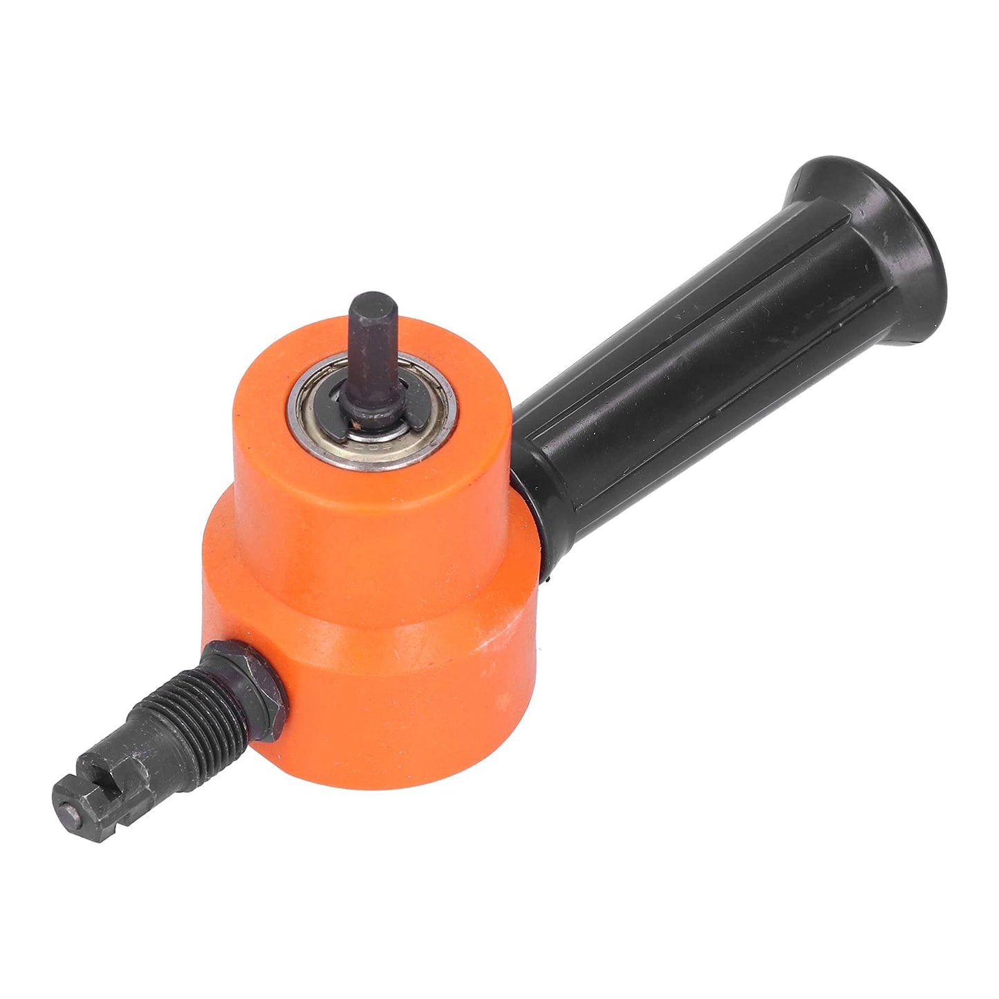 Kadimendium double head nibbler 360° adjustable versatile drill attachment metal cutter double head sheet nibbler for straight, curves, and circular cuts.