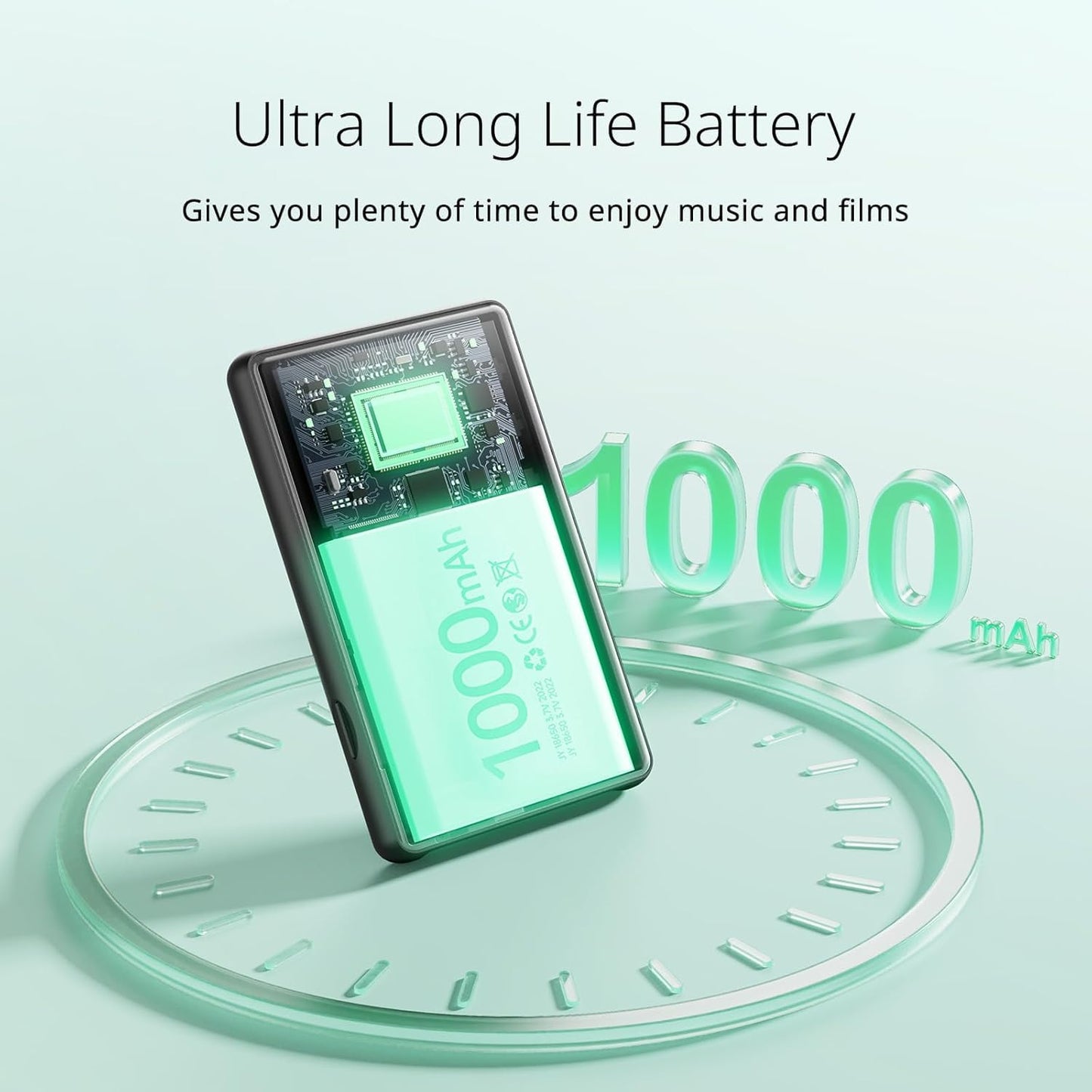 YOTON MP3 player with Bluetooth 5.0, 4-inch full touchscreen MP4 player with speakers, HiFi lossless sound, E-books, FM radio, notepad, includes headphones and 64GB TF card.