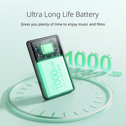 YOTON MP3 player with Bluetooth 5.0, 4-inch full touchscreen MP4 player with speakers, HiFi lossless sound, E-books, FM radio, notepad, includes headphones and 64GB TF card.