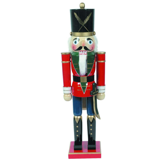 Nutcracker figure large XXL / 80 cm / Soldier with saber red-blue / Decorative figure Nutcracker wood / hand-painted in the style of traditional craftsmanship / decorate for Christmas.