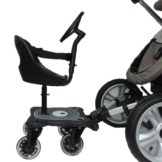 EICHHORN stroller sibling board Cozy B Rider + seat with steering wheel