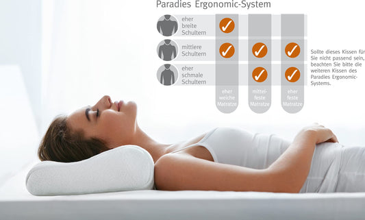 PARADISE Neck Pillow 40x80 cm - reVita Ergonomic - IGR Certified, ergonomic neck support pillow height: 10 cm