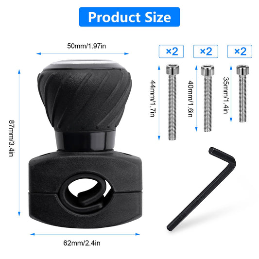 2 Pieces Universal Steering Wheel Knob Spinner, Tractor Steering Wheel Knob, Steering Wheel Spinner Knob, Steering Wheel Spin knob Steering Aid, Universal Steering Wheel Spinner for Automotive, Truck, Tractor, Forklift, etc. (Black-B)