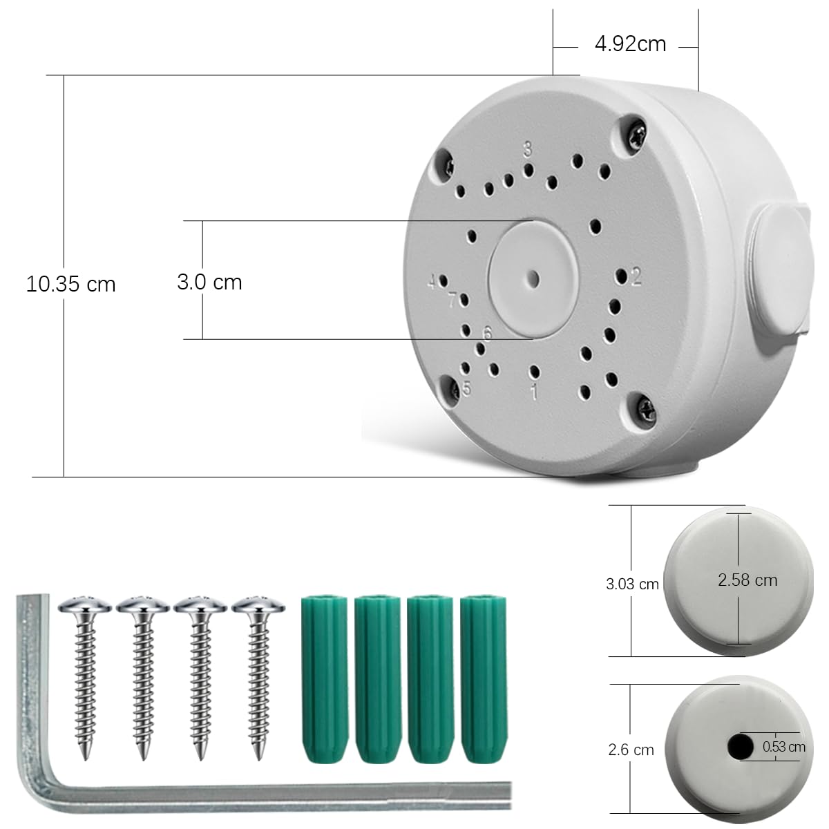 Waterproof junction box for surveillance camera, surveillance camera mounting box, universal junction box for bullet surveillance camera, metal aluminum, junction box (4 Pcs)