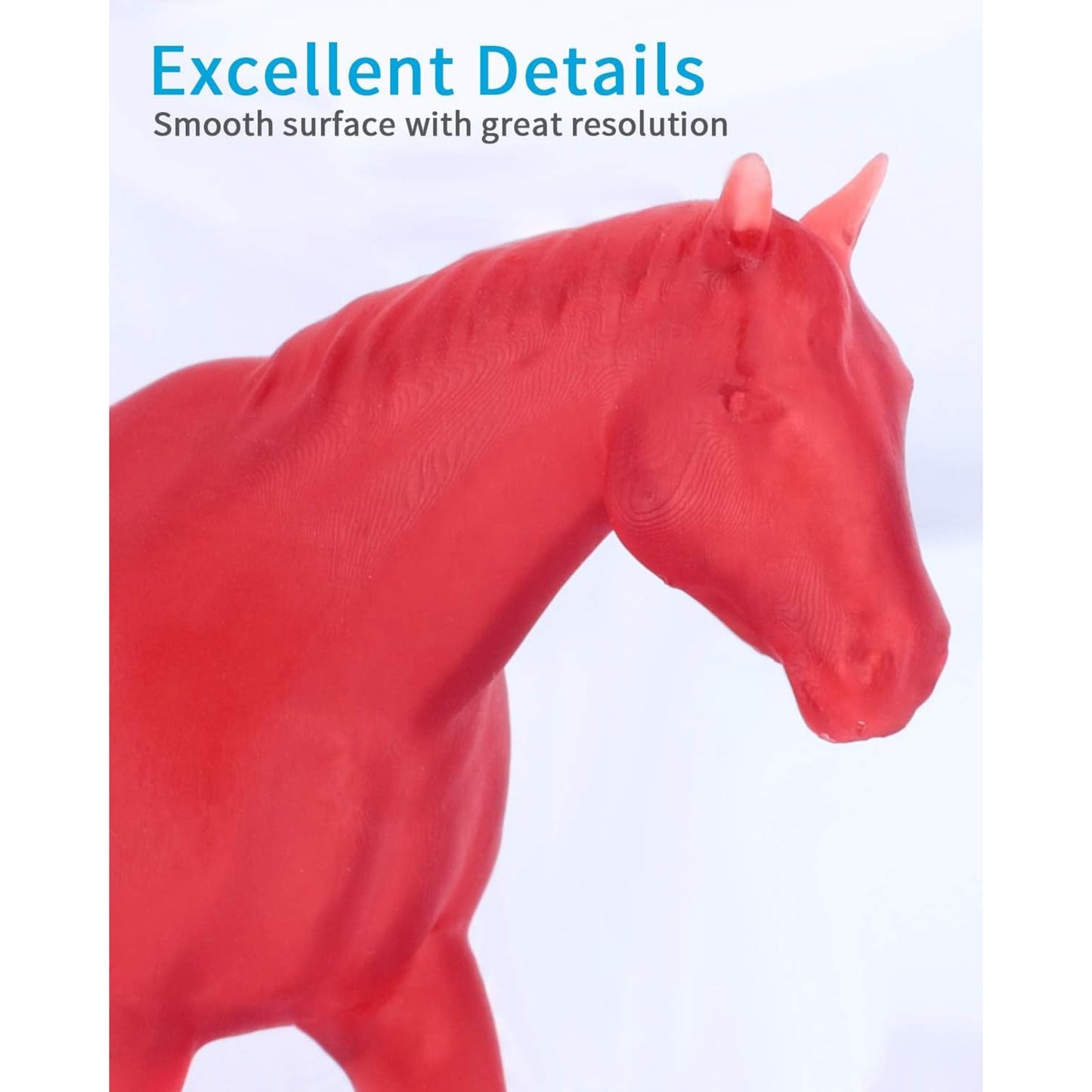 ELEGOO Resin Water Washable 2kg Transparent Red, 405nm LCD UV-Curing 3D Printer Resin for MSLA/LCD/DLP Resin 3D Printers.