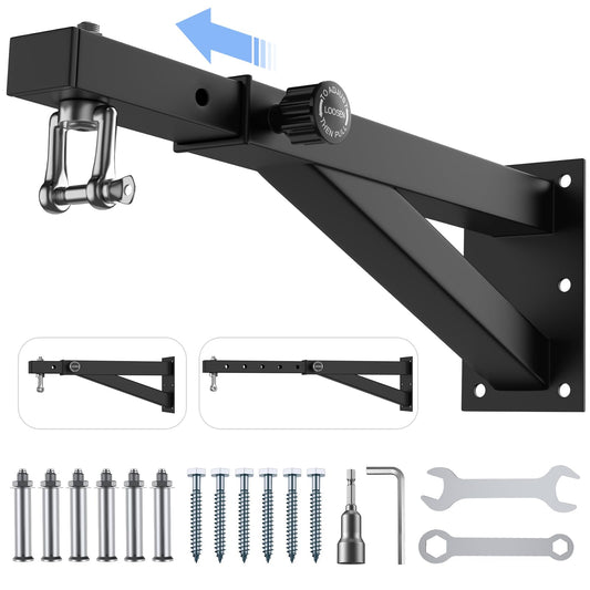 Heavy punching bag hanger - wall mount for punching bag, adjustable, sturdy, boxing bag wall mount, stand for home or gym, for kickboxing bag, Muay Thai bag, etc. (supports up to [255 character limit reached])