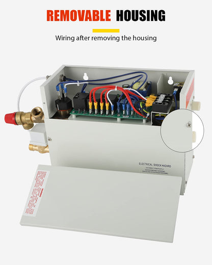 CGOLDENWALL 3 KW Household Sauna Steam Generator 220 V, perfect for sauna/shower/bathroom/spa, with automatic drainage, LED digital controller 35-55℃, for 1.5-3 m3 room heating.