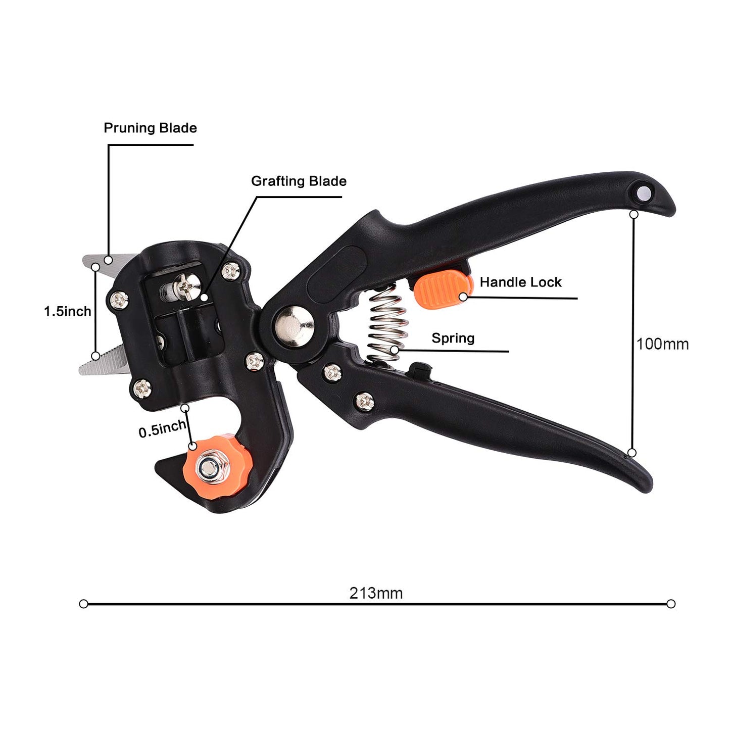 Yolando Fruit Tree Grafting Shears, 2-in-1 Professional Garden Fruit Tree Grafting Shear Ratchet Shear Set, Single-handed Grafting Cutting Tool for Flowers Tree Plant Branches, Garden Grafting Tool